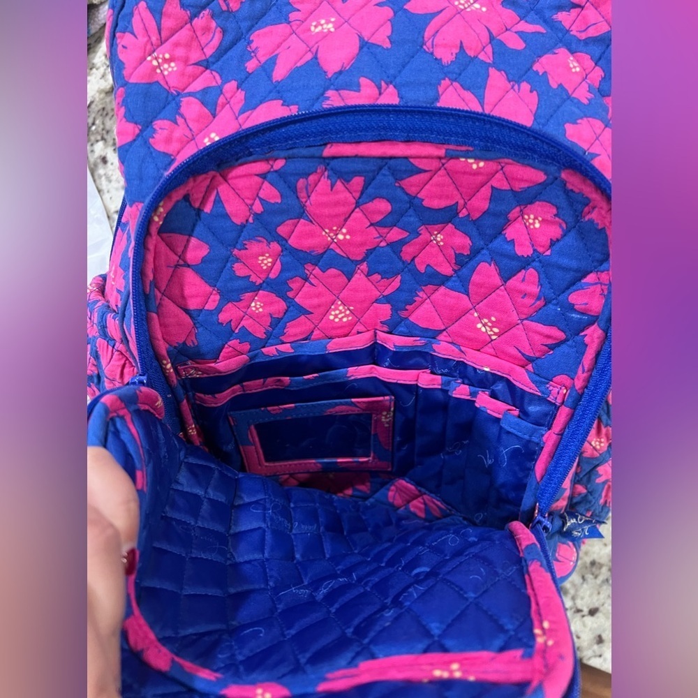 Vera Bradley Women's Signature Cotton Campus Tech Backpack, Art Poppies - Picture 3 of 16